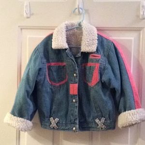 Vtg Bugle girls Boy faux fur jacket Sz 6X